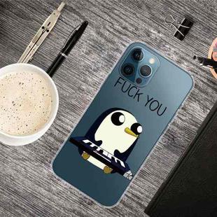 For iPhone 13 Pro Max Painted Pattern High Transparent TPU Protective Case (Penguin)