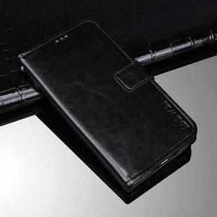 For Infinix Hot 10T idewei Crazy Horse Texture Horizontal Flip Leather Case with Holder & Card Slots & Wallet(Black)
