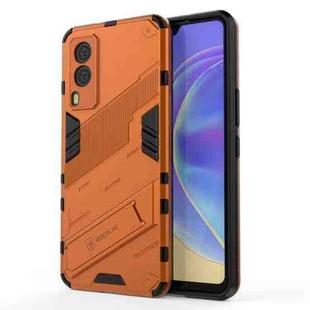 For vivo V21e 5G Punk Armor 2 in 1 PC + TPU Shockproof Case with Invisible Holder(Orange)