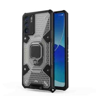 For OPPO Reno6 Space PC + TPU Ring Holder Protective Case(Silver)