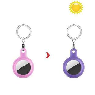 Discoloration in Sun Silicone Protective Cover Case For AirTag(Pink Change Purple)