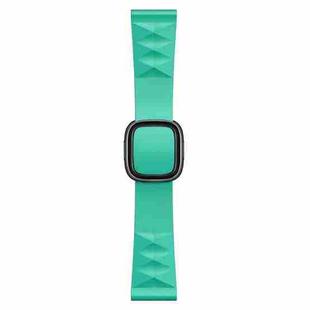 Modern Style Silicone Watch Band For Apple Watch Series 8&7 41mm / SE 2&6&SE&5&4 40mm / 3&2&1 38mm, Style:Black Buckle(Mint Green)