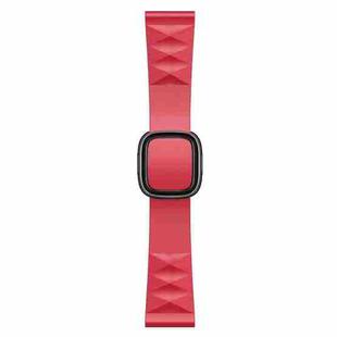 Modern Style Silicone Watch Band For Apple Watch Series 8&7 41mm / SE 2&6&SE&5&4 40mm / 3&2&1 38mm, Style:Black Buckle(Red)