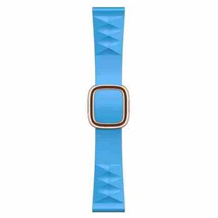 Modern Style Silicone Watch Band For Apple Watch Series 8&7 41mm / SE 2&6&SE&5&4 40mm / 3&2&1 38mm, Style:Rose Gold Buckle(Lake Blue)