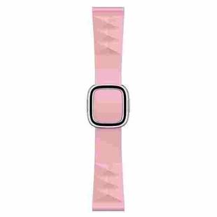 Modern Style Silicone Watch Band For Apple Watch Series 8&7 41mm / SE 2&6&SE&5&4 40mm / 3&2&1 38mm, Style:Silver Buckle(Light Pink)