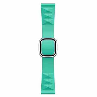 Modern Style Silicone Watch Band For Apple Watch Series 8&7 41mm / SE 2&6&SE&5&4 40mm / 3&2&1 38mm, Style:Silver Buckle(Mint Green)