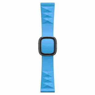 Modern Style Silicone Watch Band For Apple Watch Ultra 49mm / Series 8&7 45mm / SE 2&6&SE&5&4 44mm / 3&2&1 42mm, Style:Black Buckle(Lake Blue)
