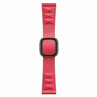 Modern Style Silicone Watch Band For Apple Watch Ultra 49mm / Series 8&7 45mm / SE 2&6&SE&5&4 44mm / 3&2&1 42mm, Style:Black Buckle(Red)