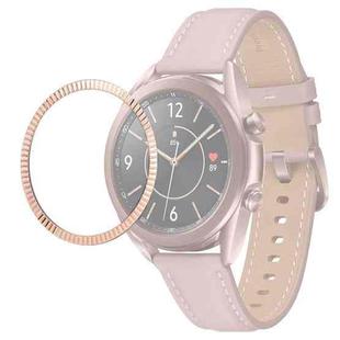 For Samsung Galaxy Watch 3 45mm Smart Watch Wave Texture Bezel Ring(Rose Gold)