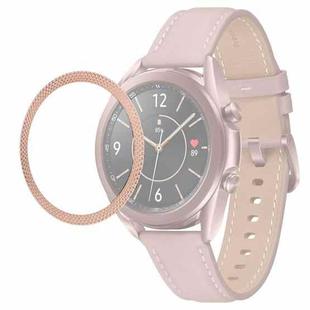 For Samsung Galaxy Watch 3 41mm Smart Watch Rhombus Texture Bezel Ring(Rose Gold)