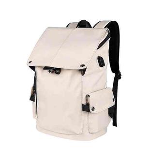 SJ02 13-15.6 inch Universal Large-capacity Laptop Backpack with USB Charging Port(Apricot)