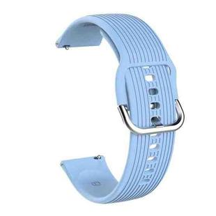 20mm Vertical Texture Silicone Watch Band(Light Blue)