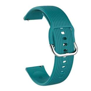 20mm Vertical Texture Silicone Watch Band(Green)