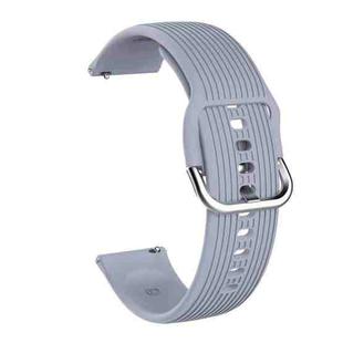 22mm Vertical Texture Silicone Watch Band(Grey)