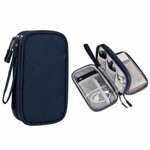 SM05 Double-layer Digital Accessory Storage Bag with Lanyard(Navy Blue)