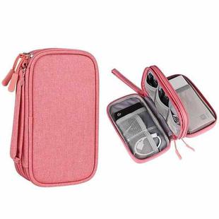 SM05 Double-layer Digital Accessory Storage Bag with Lanyard(Pink)