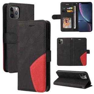 For iPhone 11 Pro Max Dual-color Splicing Horizontal Flip PU Leather Case with Holder & Card Slots & Wallet (Black)