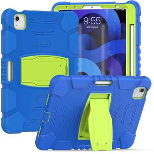3-Layer PC + Silicone Shockproof Tablet Case with Holder For iPad Air 2020 / 2022 10.9 / Pro 11 2022 / 2021 / 2020 / 2018(Blue+Lime)