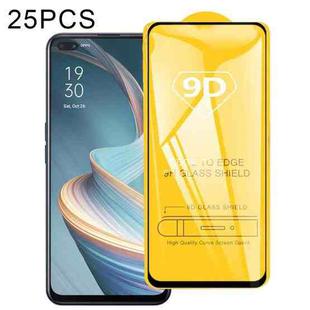 For OPPO Reno4 Z 5G 25 PCS 9D Full Glue Full Screen Tempered Glass Film