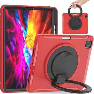 Shockproof TPU + PC Protective Case with 360 Degree Rotation Foldable Handle Grip Holder & Pen Slot For iPad Pro 12.9 2020 / 2018(Red)