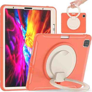 Shockproof TPU + PC Protective Case with 360 Degree Rotation Foldable Handle Grip Holder & Pen Slot For iPad Pro 12.9 2020 / 2018(Living Coral)