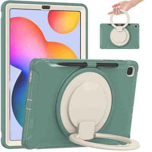 Shockproof TPU + PC Protective Case with 360 Degree Rotation Foldable Handle Grip Holder & Pen Slot For Samsung Galaxy Tab S6 Lite 10.4 inch P610(Emmerald Green)