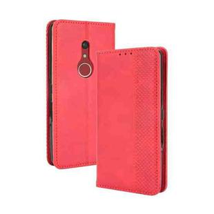 For Fujitsu Arrows Be4 Plus / F-41B Magnetic Buckle Retro Crazy Horse Texture Horizontal Flip Leather Case with Holder & Card Slots & Photo Frame(Red)