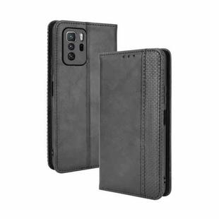 For Xiaomi Redmi Note 10 Pro 5G / Poco X3 GT Magnetic Buckle Retro Crazy Horse Texture Horizontal Flip Leather Case with Holder & Card Slots & Photo Frame(Black)