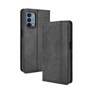 For OnePlus Nord N200 5G Magnetic Buckle Retro Crazy Horse Texture Horizontal Flip Leather Case with Holder & Card Slots & Photo Frame(Black)