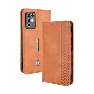 For ZTE nubia Red Magic 6R Magnetic Buckle Retro Crazy Horse Texture Horizontal Flip Leather Case with Holder & Card Slots & Photo Frame(Brown)