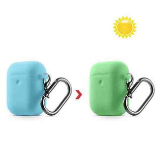 Discoloration in Sun Silicone Protective Case Cover for AirPods 1/2(Blue to Green)