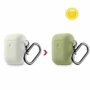 Discoloration in Sun Silicone Protective Case Cover for AirPods 1/2(Transparent to Army Green)