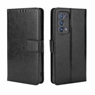 For OPPO Reno6 Pro+ 5G Crazy Horse Texture Horizontal Flip Leather Case with Holder & Card Slots & Lanyard(Black)