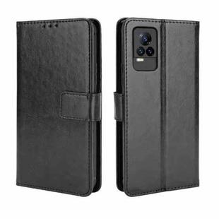 For vivo V21e 4G / Y73 2021 Crazy Horse Texture Horizontal Flip Leather Case with Holder & Card Slots & Lanyard(Black)