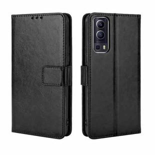 For vivo Y72 5G / iQOO Z3 Crazy Horse Texture Horizontal Flip Leather Case with Holder & Card Slots & Lanyard(Black)