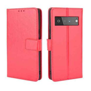 For Google Pixel 6 Pro Crazy Horse Texture Horizontal Flip Leather Case with Holder & Card Slots & Lanyard(Red)