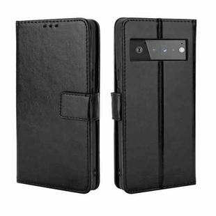For Google Pixel 6 Crazy Horse Texture Horizontal Flip Leather Case with Holder & Card Slots & Lanyard(Black)