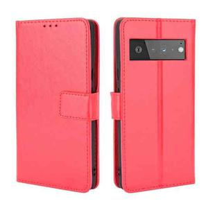 For Google Pixel 6 Crazy Horse Texture Horizontal Flip Leather Case with Holder & Card Slots & Lanyard(Red)