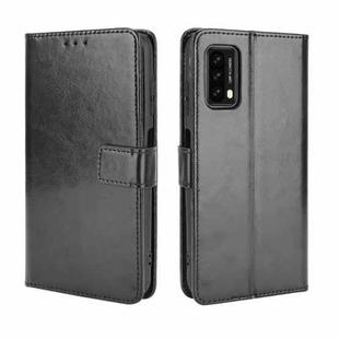 For Blackview A90 Crazy Horse Texture Horizontal Flip Leather Case with Holder & Card Slots & Lanyard(Black)