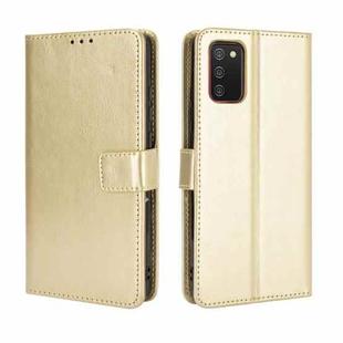 For Samsung Galaxy A03s 164mm Crazy Horse Texture Horizontal Flip Leather Case with Holder & Card Slots & Lanyard(Gold)