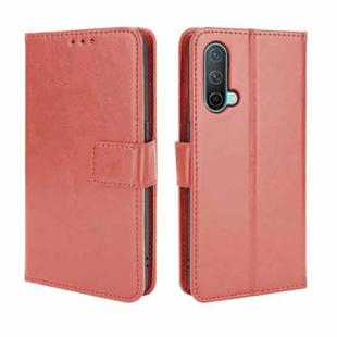 For OnePlus Nord CE 5G Crazy Horse Texture Horizontal Flip Leather Case with Holder & Card Slots & Lanyard(Brown)