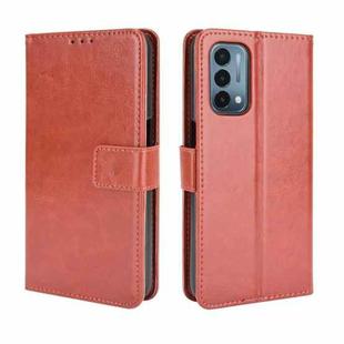 For OnePlus Nord N200 5G Crazy Horse Texture Horizontal Flip Leather Case with Holder & Card Slots & Lanyard(Brown)