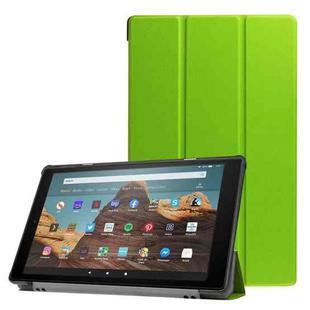 For Amazon Kindle Fire HD 10 2017 / 2019Custer Texture Horizontal Flip Leather Case with Three-folding Holder & Sleep / Wake-up Function(Green)