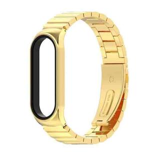 For Xiaomi Mi Band 6 / 5 / 4 / 3 Mijobs Metal CS Bamboo Joint Stainless Steel Watch Band(Gold)