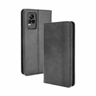 For vivo V21e 4G / Y73 2021 Magnetic Buckle Retro Crazy Horse Texture Horizontal Flip Leather Case with Holder & Card Slots & Photo Frame(Black)