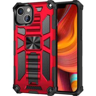 For iPhone 13 mini Armor Shockproof TPU + PC Magnetic Protective Case with Holder (Red)