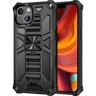 For iPhone 13 Armor Shockproof TPU + PC Magnetic Protective Case with Holder(Black)