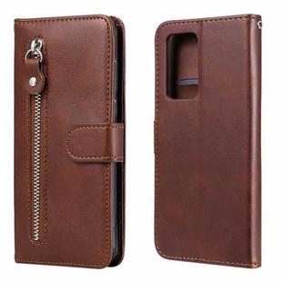 For OPPO Reno6 Pro+ 5G Fashion Calf Texture Zipper Horizontal Flip Leather Case with Holder & Card Slots & Wallet(Brown)