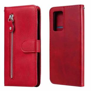 For OPPO Reno6 Pro 5G Fashion Calf Texture Zipper Horizontal Flip Leather Case with Holder & Card Slots & Wallet(Red)