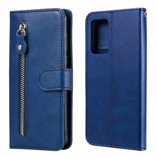 For OPPO Reno6 Pro 5G Fashion Calf Texture Zipper Horizontal Flip Leather Case with Holder & Card Slots & Wallet(Blue)